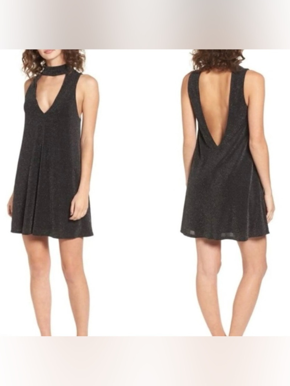 Show Me Your Mumu Metallic Mini Dress Women’s Party Whimsigoth Black Medium